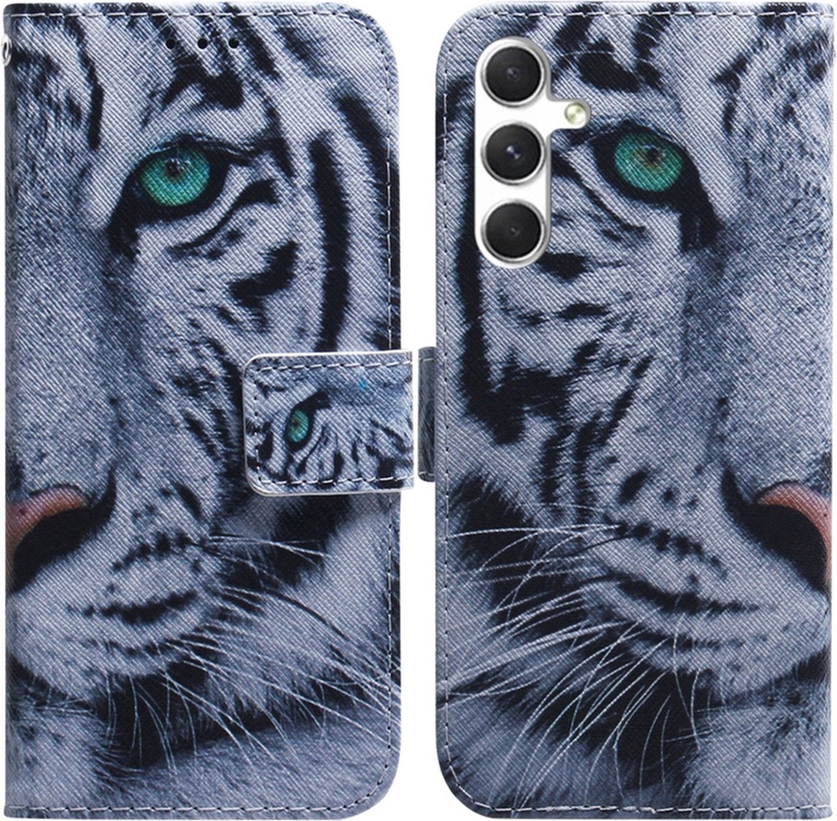 BookCover Hoes Etui geschikt voor Samsung Galaxy S24 - S25 Tijger