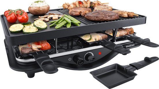 Steba RC28 - Gourmetset - tweezijdige grillplaat - Grill oppervlakte met grillpatroon en gladde zone - 8 personen - 1400 Watt — afbeelding 5