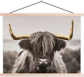 Porte-affiche avec affiche - Affiche scolaire - Highlander écossais - Zwart - Wit - Or - 150x113 cm - Lattes noires