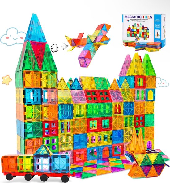 43 Pièces De Tuiles Magnétiques Pour Enfants, Blocs De Construction