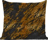 Buitenkussen - Marmer - Goud - Glitter - Zwart - 45x45 cm - Weerbestendig