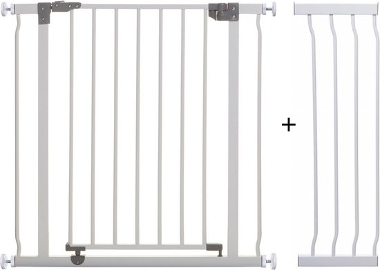 Porte à pince à fermeture automatique Dreambaby Liberty (75-108 cm) | Wit - Barrière d'escalier large - Barrière à pince Wit
