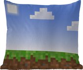 Buitenkussen - Gaming - Pixel - Gamen - Gras - 45x45 cm - Weerbestendig