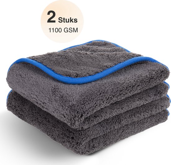 ForDig Droogdoek Badkamer (2 stuks) – Microvezeldoek - Auto Wassen - Watermagneet – 1200 GSM - 40 x 40 cm