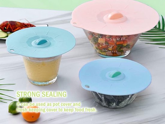 Couvercles de stockage des aliments en silicone de qualité supérieure 6 paquets Couvercles de stockage des aliments en silicone de qualité supérieure 6 paquets