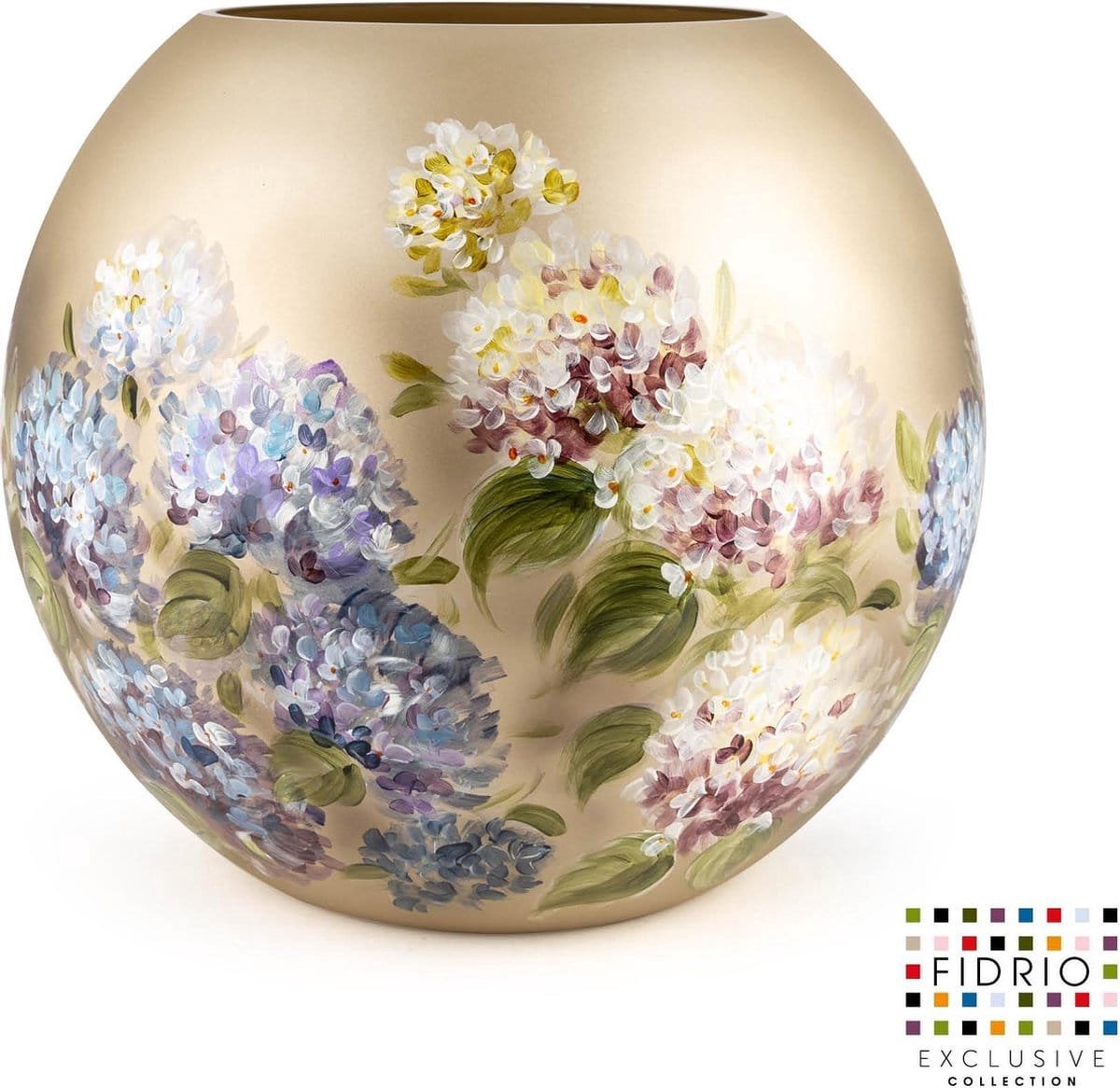 Fidrio vaas - Hortensia vaas - handgeschilderd - D40