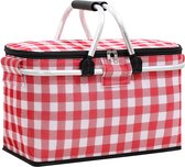 Picknickmand, grote koeltas, lunchtas, koeltas voor picknick buiten, reizen, voor kantoor, camping, picknick, reis, rechterkant (rood)