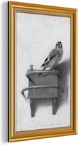 Décoration murale Métal - Peinture Aluminium Industriel - Le chardonneret - Peintre - Cadre - Or - 100x150 cm - Dibond - Photo sur aluminium - Décoration murale industrielle - Pour le salon / chambre