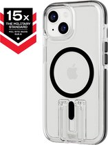 Tech21 Evo Crystal Kick - iPhone 15 hoesje - Schokbestendig telefoonhoesje - Geschikt voor MagSafe - Transparant/Zwart - 4,9 meter valbestendig - Flexshock