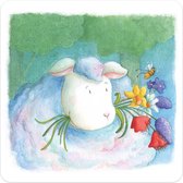 Cartes de Pâques | Lot de 4 | Cartes de printemps Mouton avec des fleurs | Illu-Straver