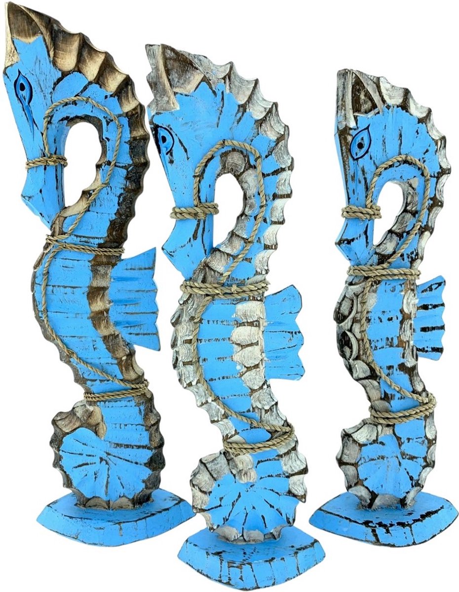 Zeepaard set 3 37-32-27 cm Blauw