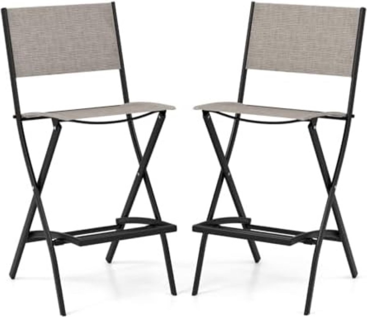 Tabouret de Bar Pliant Rond et rembourré 70cm/75cm, Chaise Haute pour