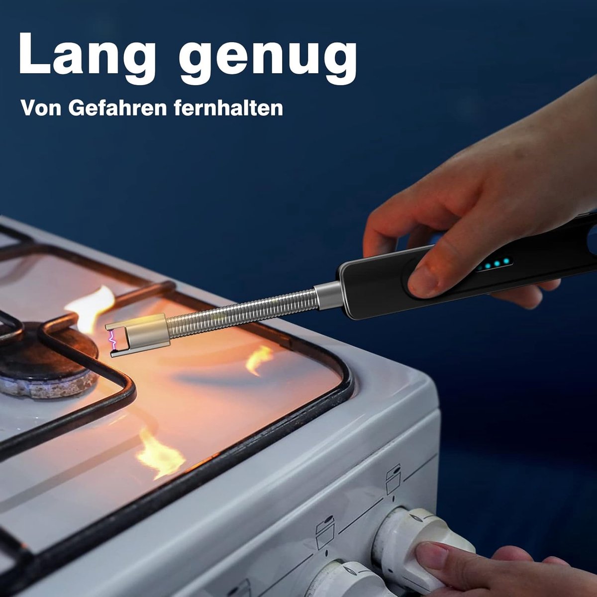 LcFun Plasma-aansteker, elektrische staafaansteker, USB-oplaadbaar, winddicht, voor het aansteken van kaarsen en gasfornuis, 2 stuks, zwart LcFun Plasma-aansteker, elektrische staafaansteker, USB-oplaadbaar, winddicht, voor het aansteken van kaarsen en gasfornuis, 2 stuks, zwart