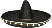 Gekleurde sombrero 60 cm Zwart
