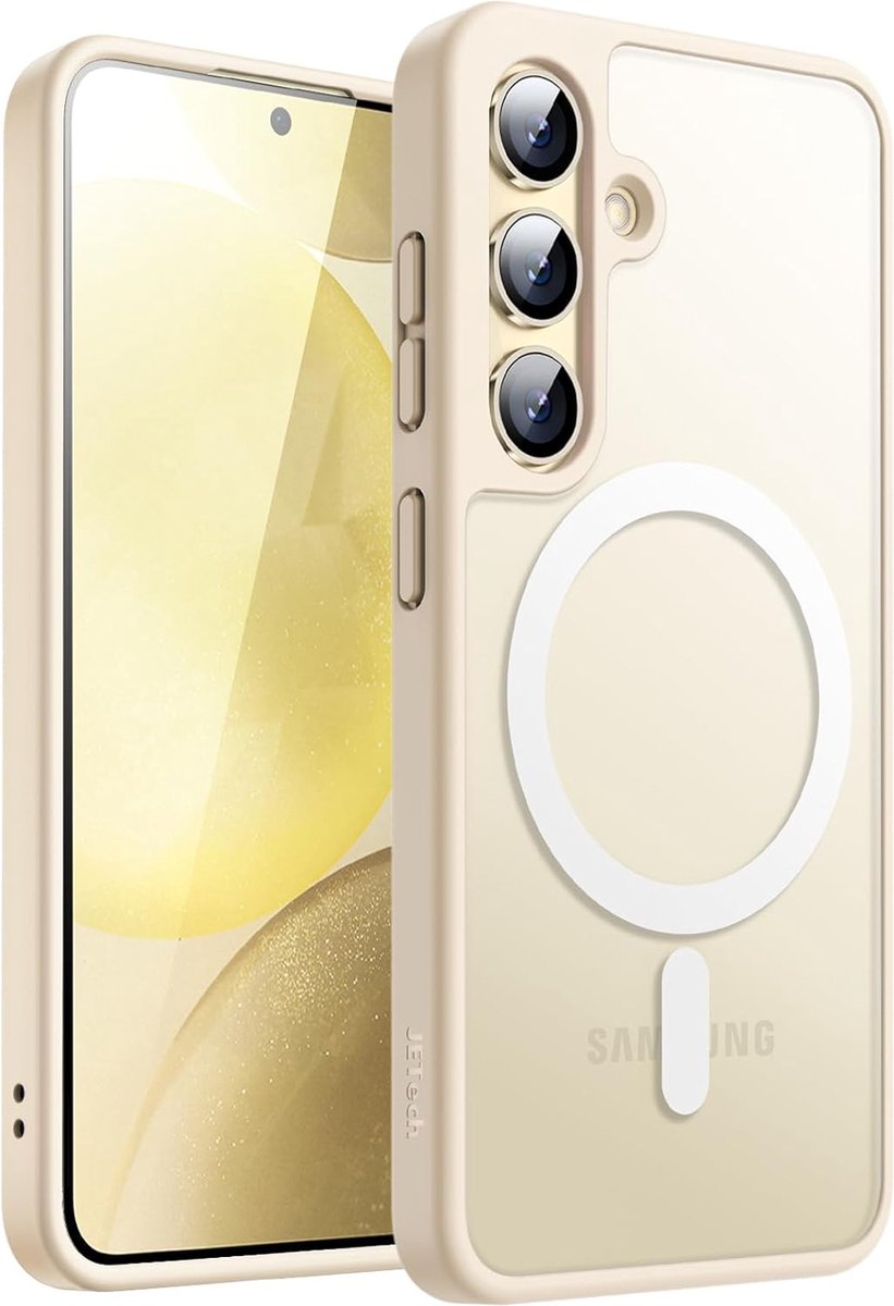 Geschikt voor Samsung Galaxy S24 5G - Magnetische - Schokbestendig - Geschikt voor Mag Hoesje - Goud