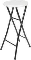 Barkruk inklapbaar - Barkruk opklapbaar - Barstoel inklapbaar - Barkruk opvouwbaar - 40 x 31 x 71 cm - Zwart/Wit 1x