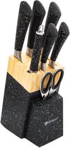 Meyerhoff - Ensemble de couteaux dans un bloc à couteaux 8 pièces comprenant des ciseaux et un acier à aiguiser - Acier inoxydable - MH-6002A