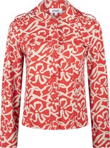 Zoso Blazer Maggy Printed Travel Jacket 241 0019/0007 Red/sand Dames Maat - M