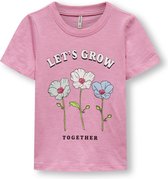 ONLY KMGBONE REG S/S FLOWERS TOP BOX JRS Meisjes T-shirt - Maat 86