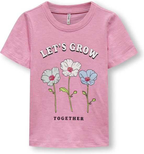 ONLY KMGBONE REG S/S FLOWERS TOP BOX JRS Meisjes T-shirt - Maat 104