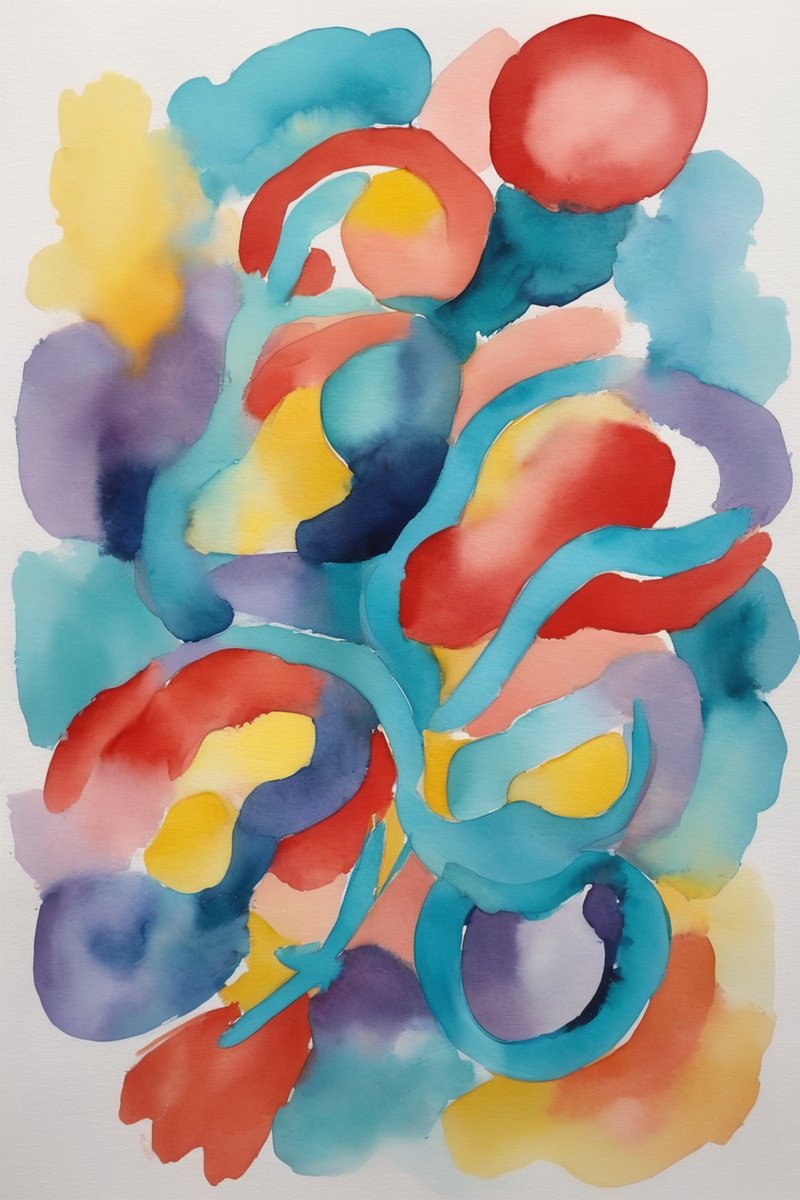Abstracte kunst in waterverf poster Abstract poster Posters aquarel bol