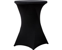 2x Statafel + Zwarte Statafelrok x 2 – 80 cm Dia x 110 cm hoog - Cocktailtafel - Hoge staan tafel - Breed Blad - Inclusief zwarte Statafelhoes - Staantafelrok Stretch - Bartafel rond - Sta tafel Horeca