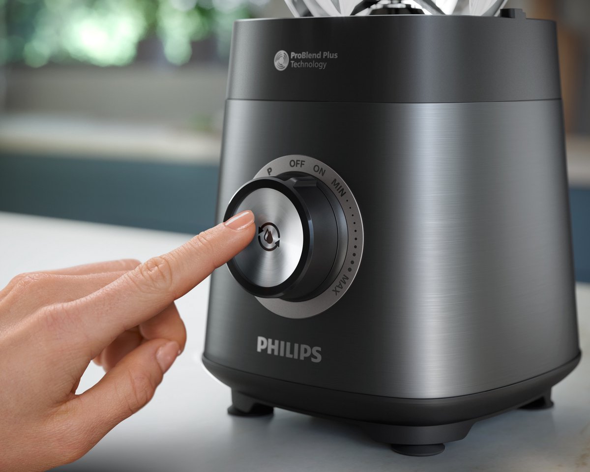 Philips Blender HR3040/00 - Krachtige 1200 Watt Motor - Met Stamper – Veelzijdig Gebruik - Vaatwasserbestendig - 1.5l Kan - RVS - Zwart – foto 4