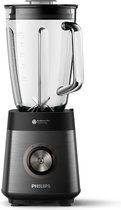 Philips Blender HR3040/00 - Krachtige 1200 Watt Motor - Met Stamper – Veelzijdig Gebruik - Vaatwasserbestendig - 1.5l Kan - RVS - Zwart