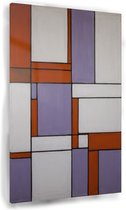 Rood en paars abstract schilderij - Woonkamer schilderijen - Schilderijen glas abstract - Wanddecoratie industrieel - Acrylglas schilderij - Woondecoratie - 60 x 90 cm 5mm