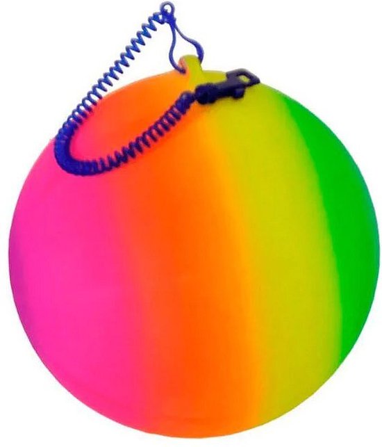 Foto: Gametime bal rainbow aan koord 21cm