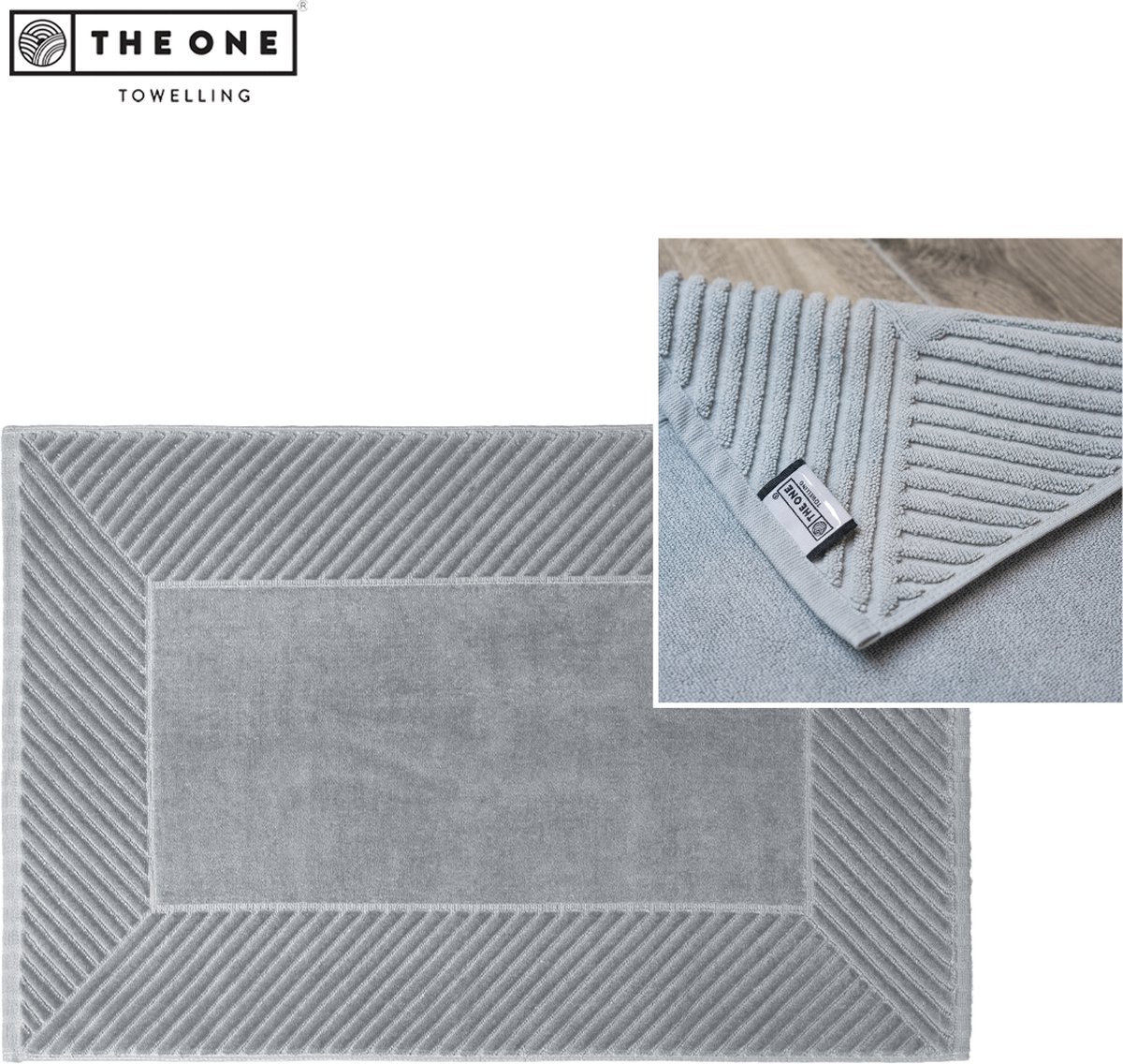 The One Towelling Badmat - Extra dikke Douchemat - 100% Zacht katoen - 50 x 80 cm - Velours - Zilvergrijs