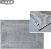 Tapis de bain en éponge The One - 50 x 80 cm - Tapis de douche extra épais - 100% coton doux - Velours - Gris argenté