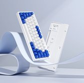 zifriend z63 pro mechanical en hot-swappable keyboard drie mods ( 2.4g, en bluetooth en draad ) met batterij in geïnstalleerd ( wit en blauw gele schaklaar )