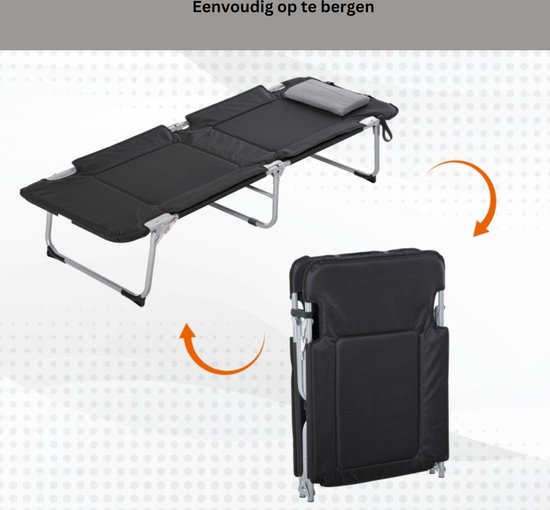 Veldbed - Kampeerbed - Logeerbed - Vouwbed - Campingbedje - Stretcher - 183 x 66 x 33 cm van Eurotrail — afbeelding 4
