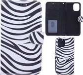 Portemonnee Book Case Hoesje Geschikt voor: Apple iPhone 13 - Zebra Print