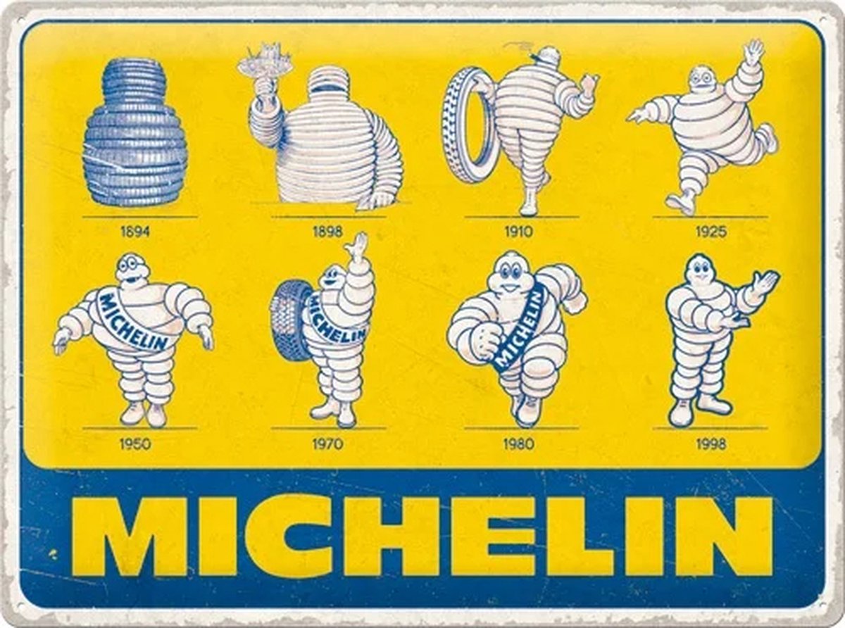 Wandbord Garage - Michelin - Logo Evolution