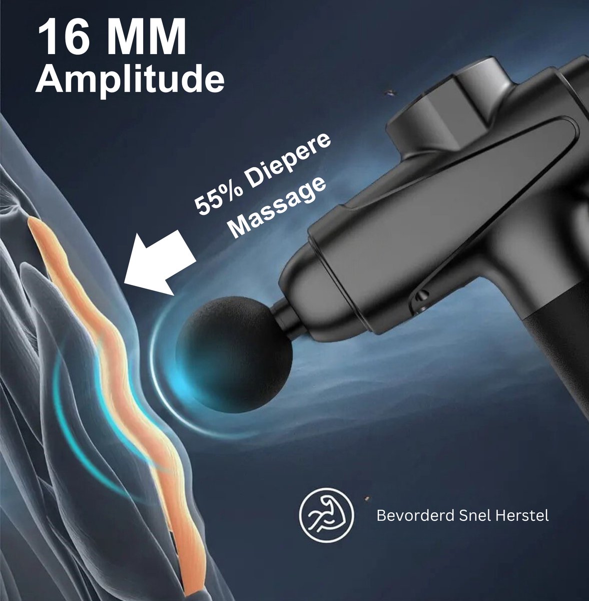 Afbeelding 3 van G5 Massage Gun - Massage Apparaat - LCD Touchscreen - 30 Massage Standen - 8 uur Batterij - USB C