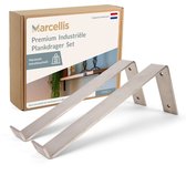 Marcellis - Industriële plankdrager XL - Voor plank 30cm - Roestvrij staal - incl. bevestigingsmateriaal + schroefbit - type 3