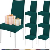 Stoelhoezen voor eetkamerstoelen, elastisch, modern, universeel, voor restaurant, hotel, banket, party, decoratie (groen, set van 6)
