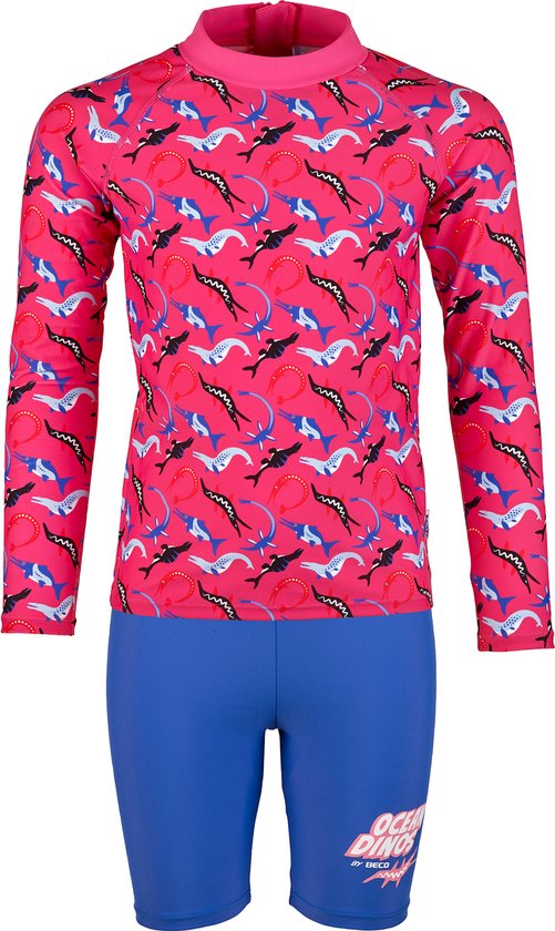 BECO ocean dinos - rashguard suit voor kinderen - roze - maat 92-98