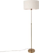 QAZQA parte stof - Design Vloerlamp | Staande Lamp met kap - 1 lichts - H 169 cm - Brons - Woonkamer | Slaapkamer | Keuken