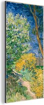 Wanddecoratie Metaal - Aluminium Schilderij Industrieel - De struiken bij Arles - Vincent van Gogh - 20x40 cm - Dibond - Foto op aluminium - Industriële muurdecoratie - Voor de woonkamer/slaapkamer