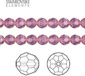 Swarovski Elements, 24 stuks Swarovski ronde kralen, 6mm, cyclamen opal (5000)