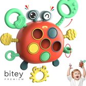 Bitey - Speelgoed Baby - Krab - Montessori - BPA-vrij - Grijp en bijtspeelgoed - Spelen en ontdekken - Speelgoed - Vanaf 18 maanden - Bijtring