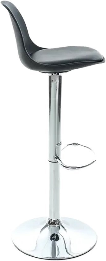 Tabouret de bar Essence Fuerta - Assise noire - Base chromée - Ajustable