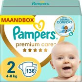Pampers Premium Care Taille 2- Boîte mensuelle de 136 Couches