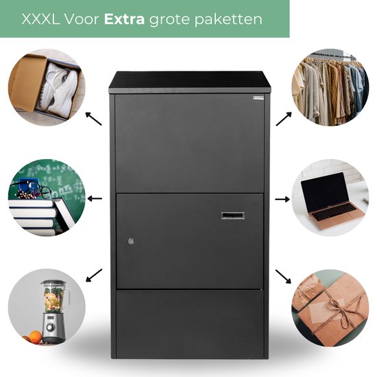 XXXL PakketPanda® - Maxi - Pakketbrievenbus - Brievenbus - Pakketbox - 5* Cilinderslot - Extra Groot