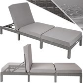 TecTake Wicker ligstoel grijs - Wicker- ligbed voor tuin - 402308
