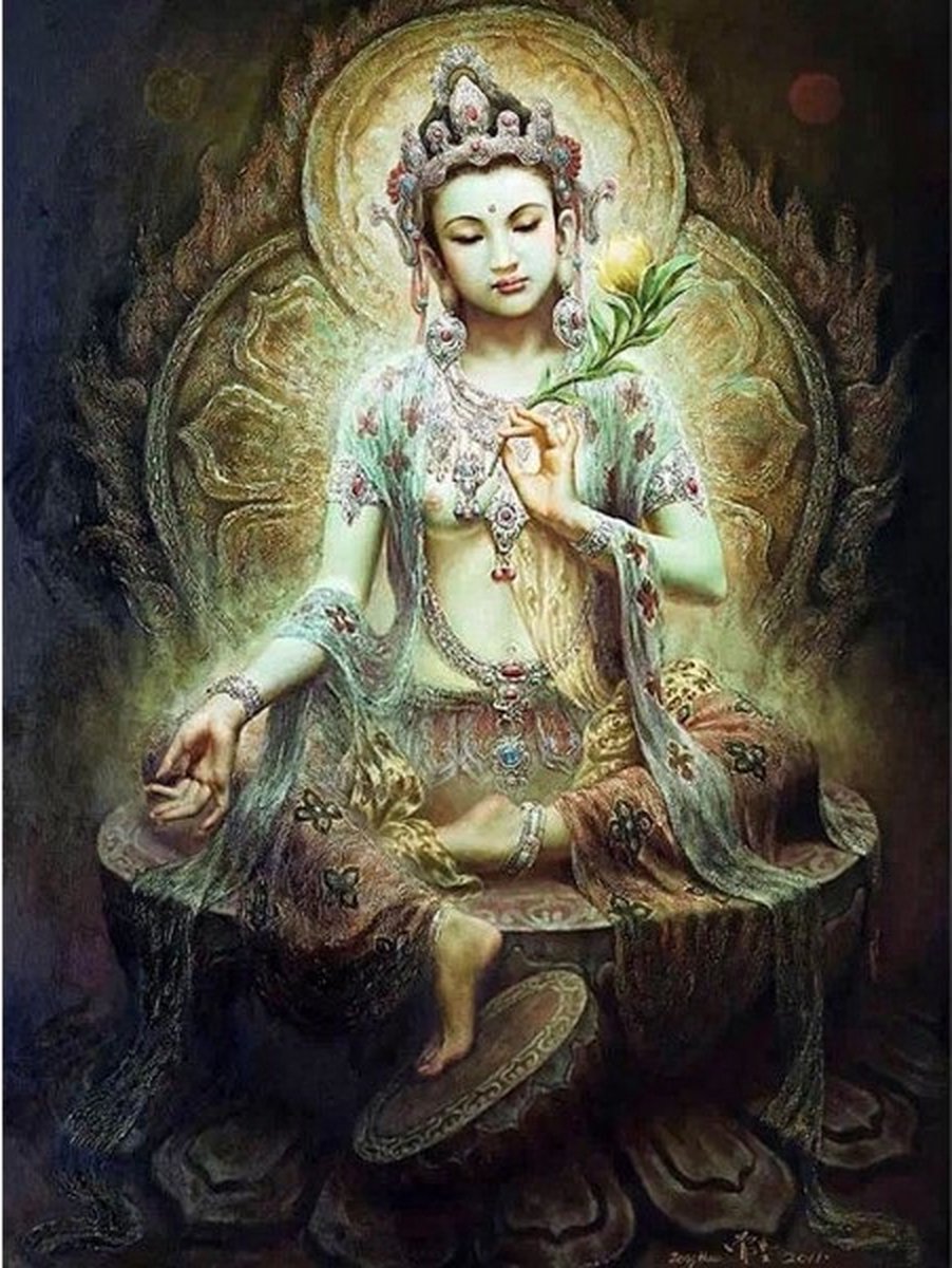Diamond Painting Set Goddess 40x30cm Full size ronde steentjes