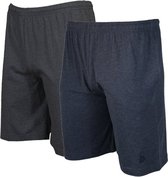 2-Pack Donnay Ess. joggingshort Roy - Sportshort - maat S - Charcoal/Deep blue marl (588)